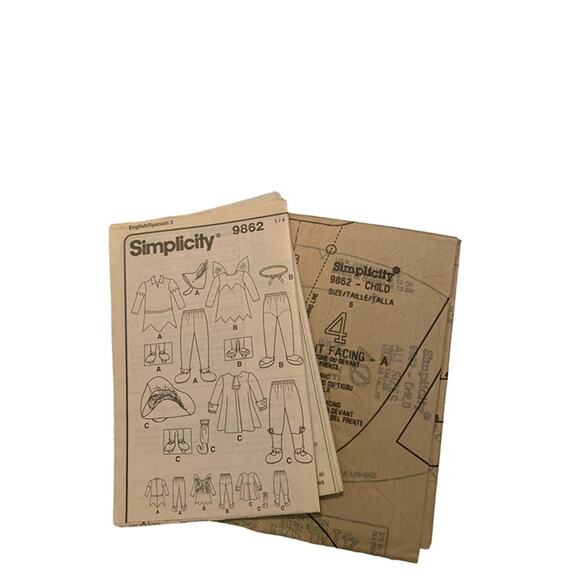 Sewing Pattern Simplicity 9862 Walt Disney's Peter Pan Hook Tinkerbell sizes 3-8 - Picture 5 of 5